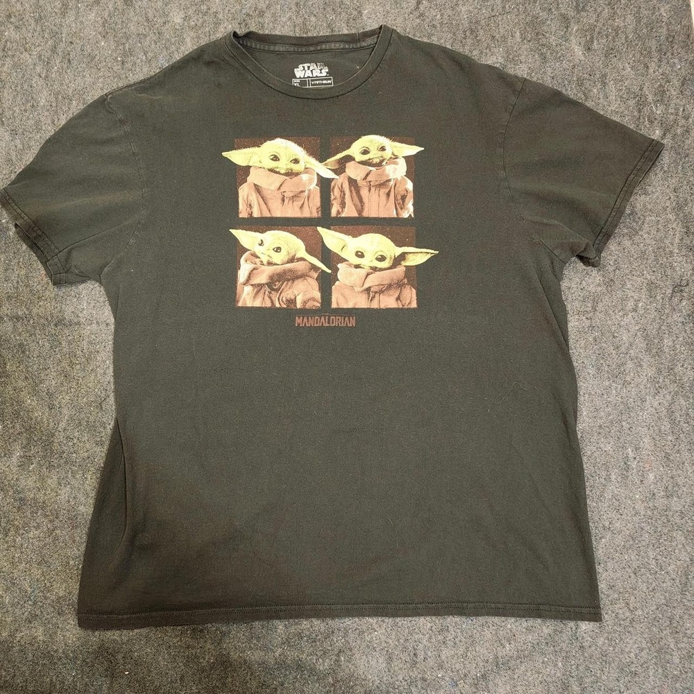 Star Wars The Mandalorian Grogu Baby Yoda Graphic Tee Mens XL Fifth Sun Black